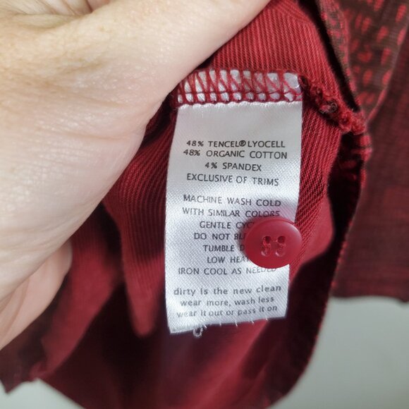 TOAD & AND CO Tamaya Tunic Top Shirt Organic Cotton Roll Tab Red Women's Small - Picture 11 of 12